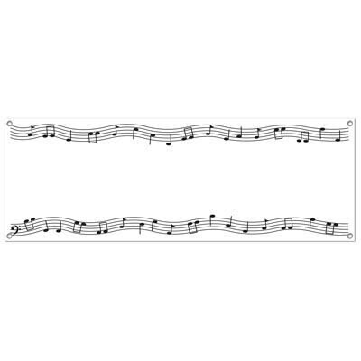 Sign Banner-Plastic-Musical Notes-5ftx21in