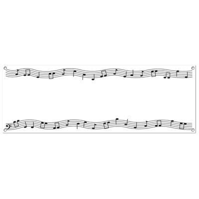 Sign Banner-Plastic-Musical Notes-5ftx21in