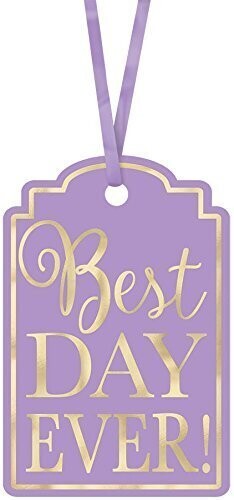Tags-Best Day Ever-Lavender and Gold-25Pk-2&quot;X3&quot;