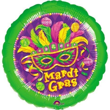 Foil Balloon - Masquerade Mardi Gras - 18&quot;