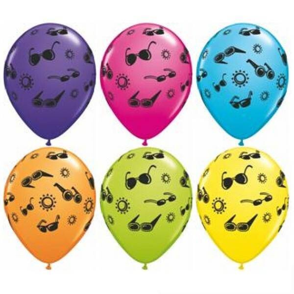 Latex Balloon-Summer Fun &amp; Sunglasses Assortment-1pkg-11&quot;
