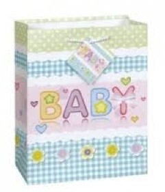 Gift Bag-Glitter Baby Buttons-1pkg-9"x7"x4"