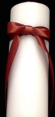 Candle-White-Caramel Ribbon-10&#39;&#39;