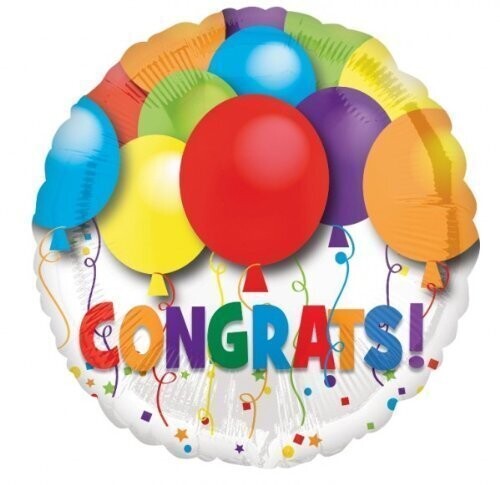Foil Balloon - Festive Congrats - 18&quot;