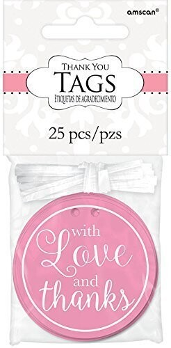 Tags-With Love And Thanks-New Pink-25pk-2&#39;&#39;
