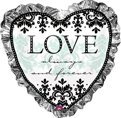 Foil Balloon-Supershape-Love Always and Forever Heart Foil Balloon-Supershape-Love Always and Forever Heart