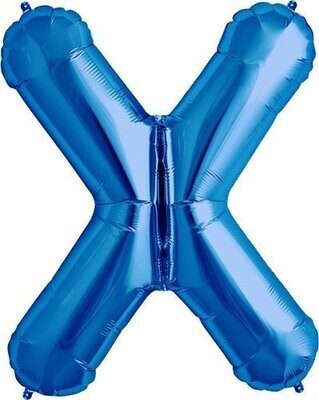 Foil Balloon - Blue X - 34'' Foil Balloon - Blue X - 34''