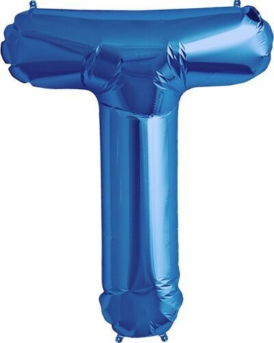Foil Balloon - Blue T - 34&quot;