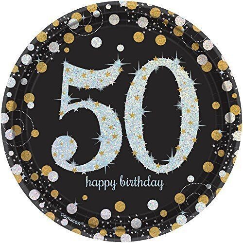 Plates - BV - Sparkling Celebration 50th - 8pkg - 7&quot;