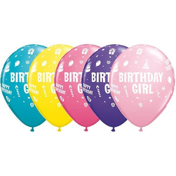 Latex Balloon-Birthday Girl Assortment-1pkg-11&quot;