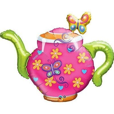 Foil Balloon - Teapot and Butterflies - 44&quot;
