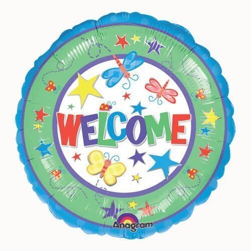 Foil Balloon - Welcome Butterflies - 18&quot;