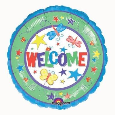 Foil Balloon - Welcome Butterflies - 18&quot;