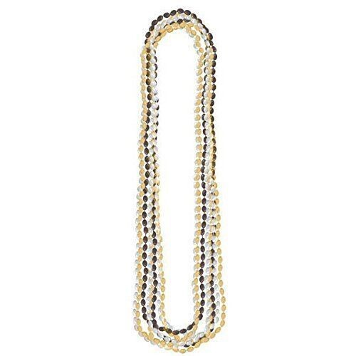 Metallic Bead - Black / Silver / Gold - Necklace - 8pcs