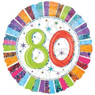 Foil Balloon - 80 Radiant Birthday - 18&quot;