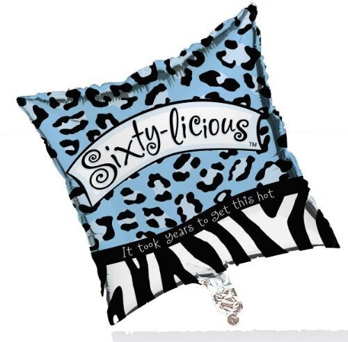 Foil Balloon - Sixty-Licious Zebra Print - 18&quot;