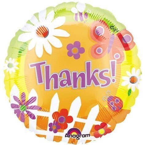 Foil Balloon - Thanks Flower Garden - 18&quot;