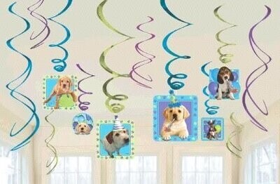 Swirl Decorations-Party Pups-12pk