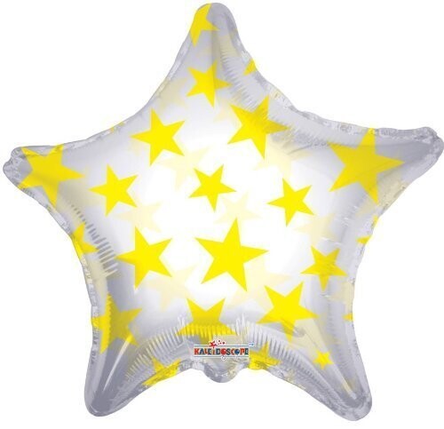 Foil Balloon - Yellow Stars - 22&quot;