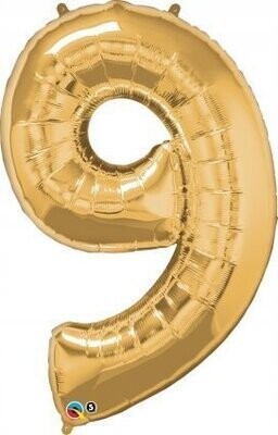 Foil Balloon - Gold #9 - 34&quot;