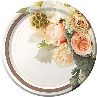 Plates-DN-Rose Gold Bouquet-8pk-Paper - Discontinued