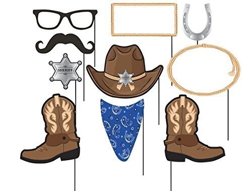 Photo Booth Props-Blue Bandana Cowboy-10pkg-10&quot;