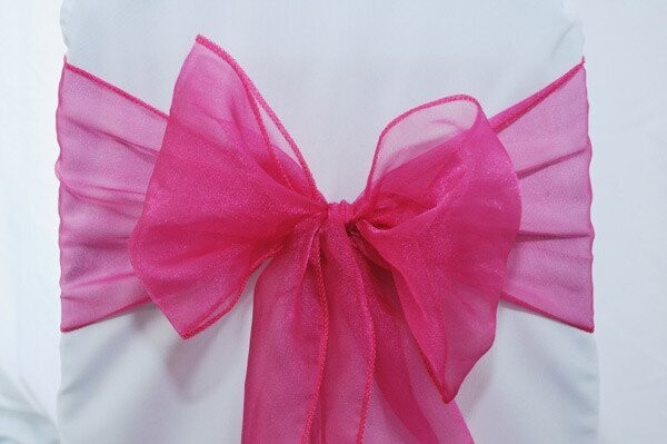 Rental-Chair Sash-Organza Fuchsia-1Day