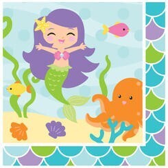 Napkins BEV-Mermaid Friends (16pk-2ply) - Discontinued