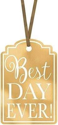 Tags-Best Day Ever-Gold and White-25pcs
