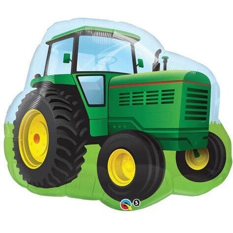 Foil Balloon - Green Farm Tractor - 34&quot;