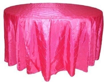 Rental-Round table Cloth-Pintuck Fuchsia-120&#39;&#39;-1Day