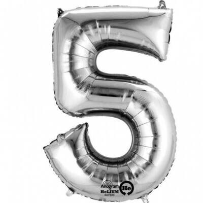 Foil Balloon - Silver - #5 - 23&quot;x33&quot;