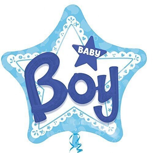 Foil Balloon - 3D Baby Boy Blue - 32&quot;x32&quot;