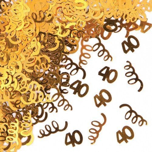 Confetti-Foil-Orange Age 40 Swirls-1pkg-14g