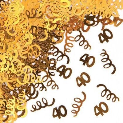 Confetti-Foil-Orange Age 40 Swirls-1pkg-14g