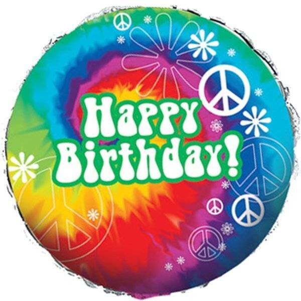 Foil Balloon - Tie Dye Fun Happy Birthday - 18&quot;