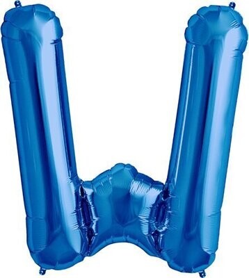 Foil Balloon - Blue W - 34&quot;