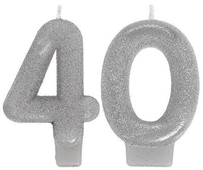 Candles-Numeral-Sparkling Celebrate 40