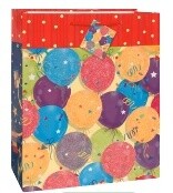 Gift Bag-Glitter Balloons-1pkg-18&quot;x13&quot;x4&quot;