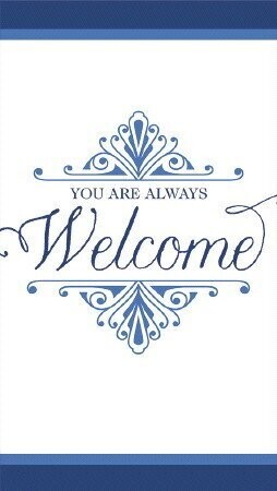 Guest Towel- You Are Always Welcome Blue(Discontinued)-16pk-1ply
