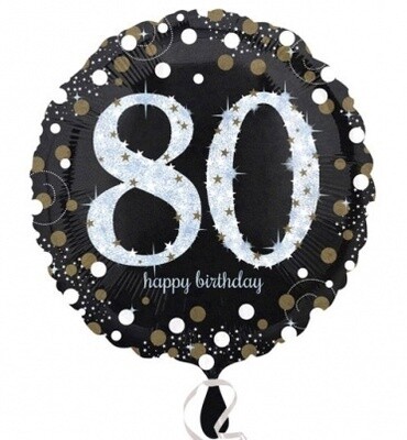 Foil Balloon - 80th Birthday Sparkle - 18&quot;