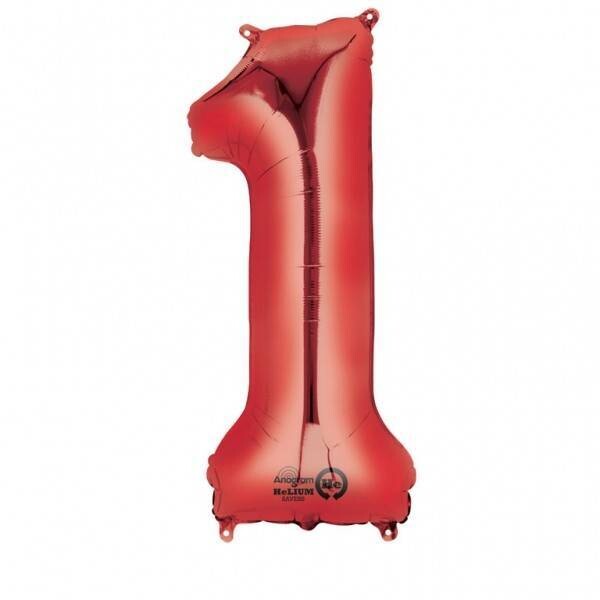 Foil Balloon - Red - #1 - 13&quot;x34&quot;