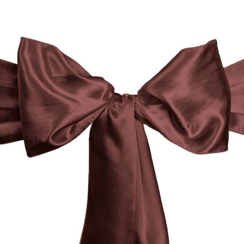 Rental-Chair Sash-Satin Dark Brown-1Day