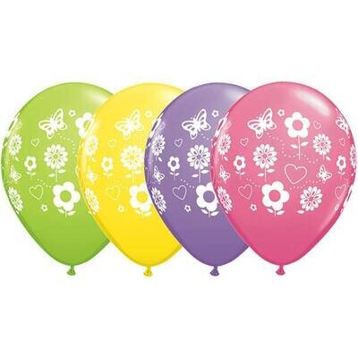 Latex Balloon-Fun Flowers Assortment-1pkg-11"