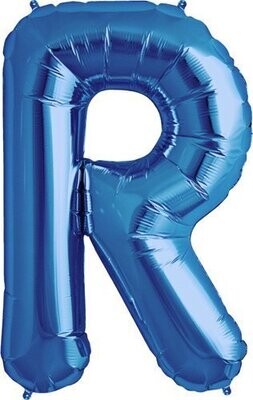 Foil Balloon - Blue R - 34" Foil Balloon - Blue R - 34"