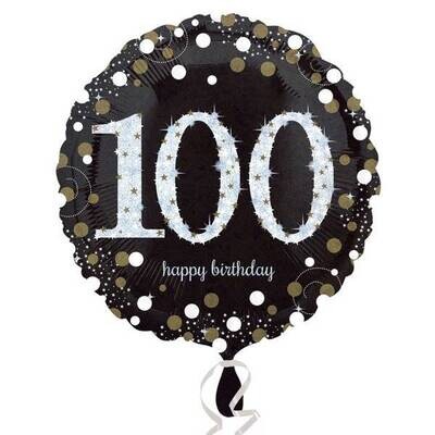 Foil Balloon - 100th Birthday Sparkle - 18&quot;
