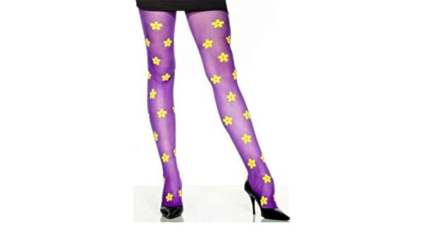 Tights- Purple with flowers