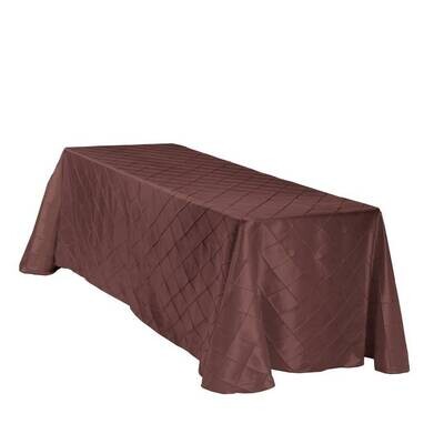 Rental-Rectangular table Cloth-Pintuck Dark Brown-90&#39;&#39;x156&#39;&#39;-1Day