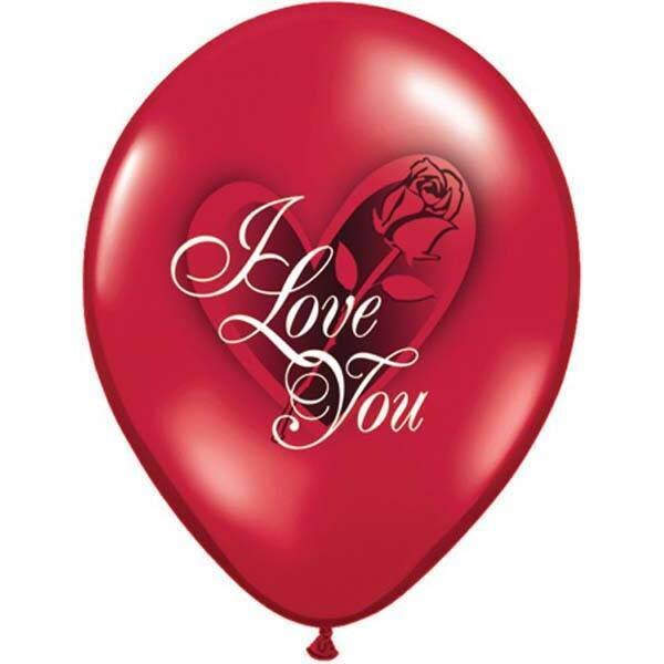 Latex Balloon-I Love You Red Rose-1pkg-11&quot;