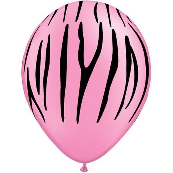 Latex Balloon-Zebra Stripes Neon Pink-1pkg-11&quot;